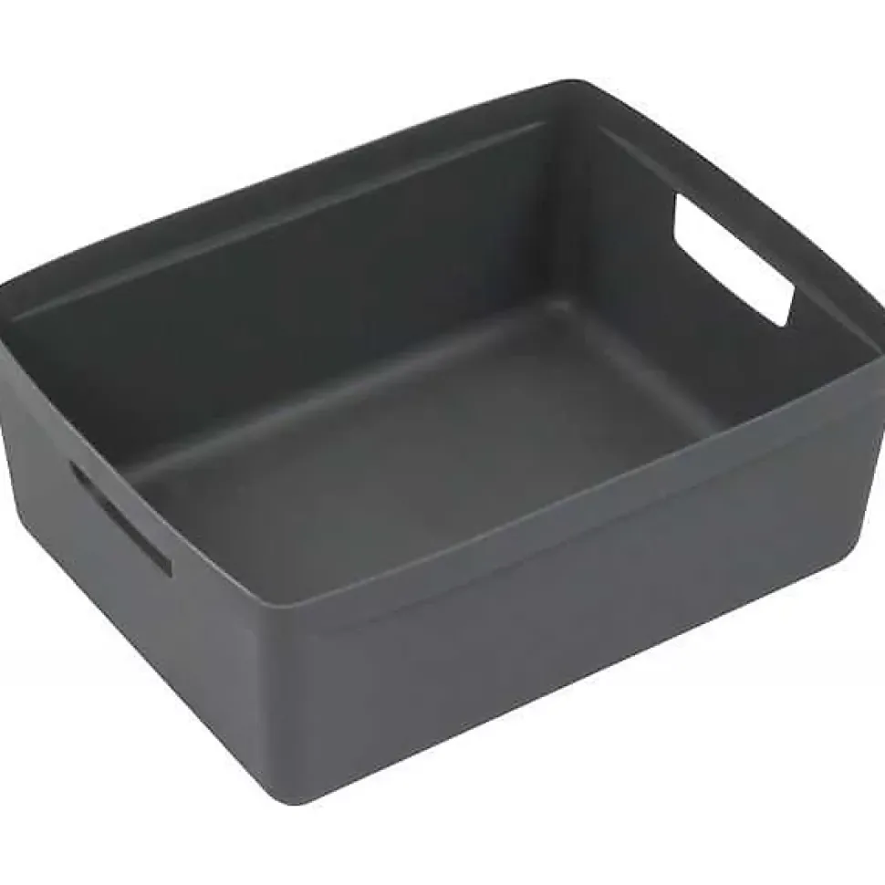 Bac de rangement avec poignées 20 litres - Gris Foncé