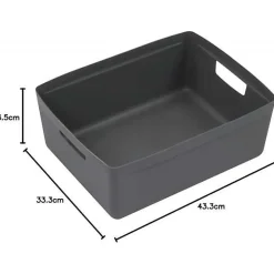 Bac de rangement avec poignées 20 litres - Gris Clair