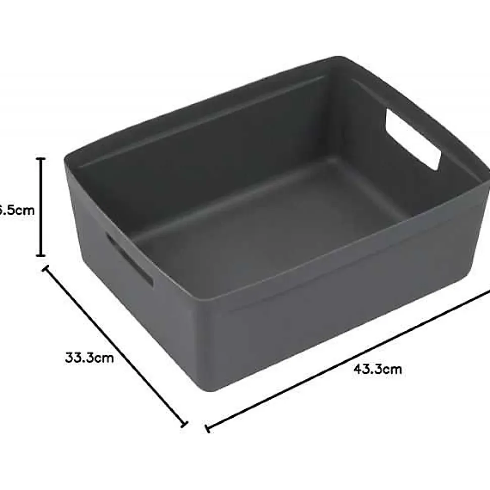 Bac de rangement avec poignées 20 litres - Gris Clair