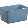 Bac de rangement en plastique élégant Taille S - Bleu
