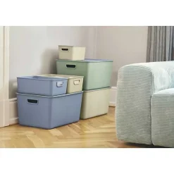 Bac de rangement en plastique élégant Taille S - Bleu