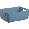 Bac de rangement en plastique recyclé élégant Taille M - Bleu