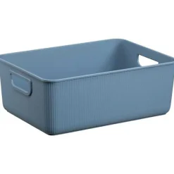 Bac de rangement en plastique recyclé élégant Taille M - Bleu