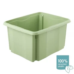 Bac de rangement en plastique recyclé 24 litres - Vert