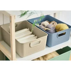 Bac de rangement en plastique recyclé élégant Taille M - Vert