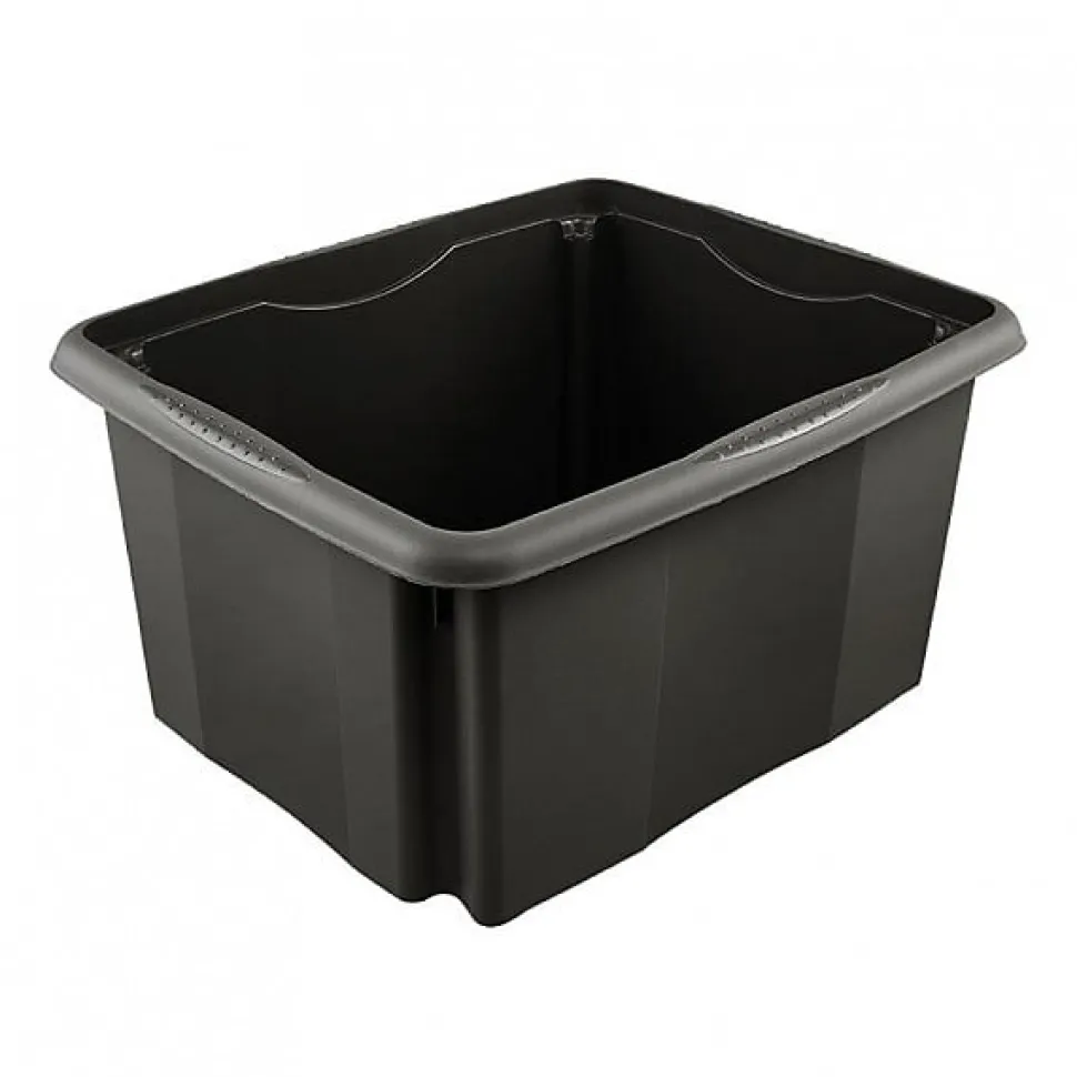 Bac de rangement en plastique recyclé 24 litres - Gris Foncé