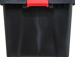 Bac de rangement en plastique noir Store N' Lock 55 L