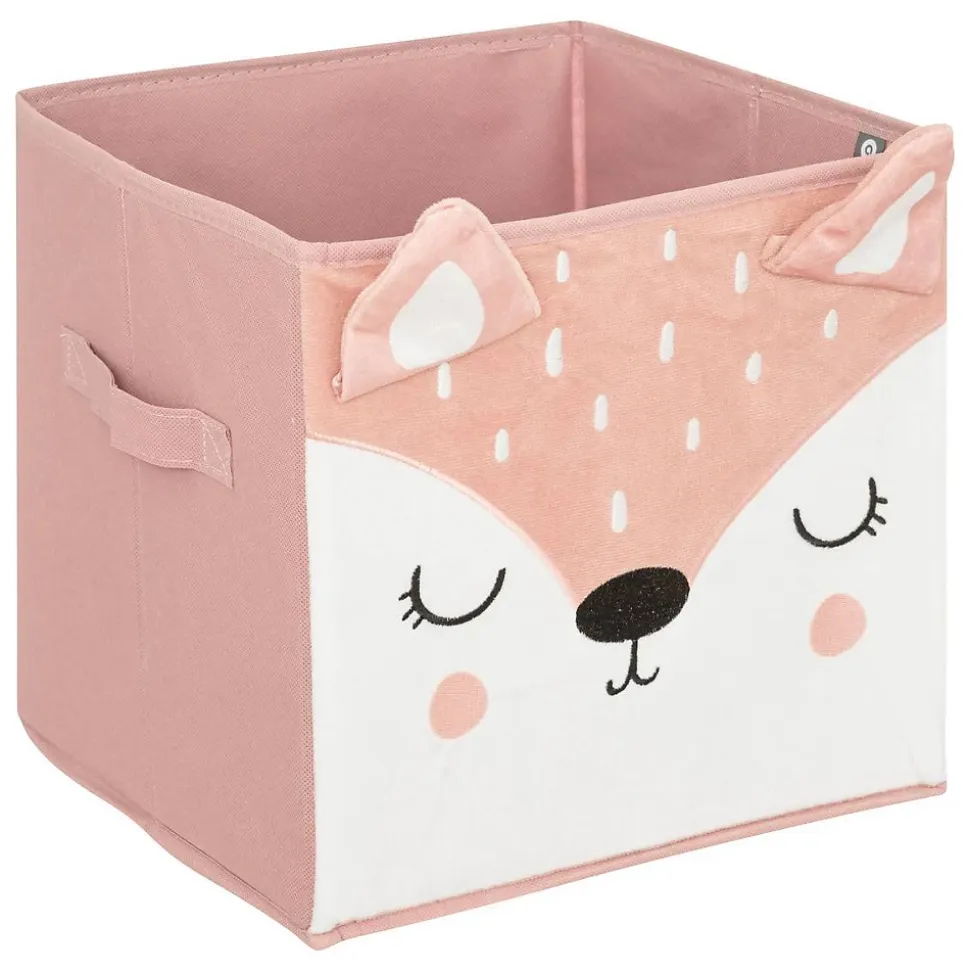 Bac de rangement enfant Biche - carton - rose - 29x29 cm - Atmosphera