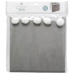 Bac de rangement enfant pompons - gris - Atmosphera