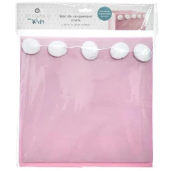 Bac de rangement enfant pompons - rose - Atmosphera