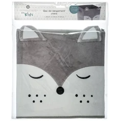 Bac de rangement enfant Renard - velours - gris - Atmosphera