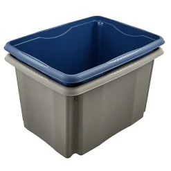 Bac de rangement gris en plastique recyclé 30 litres