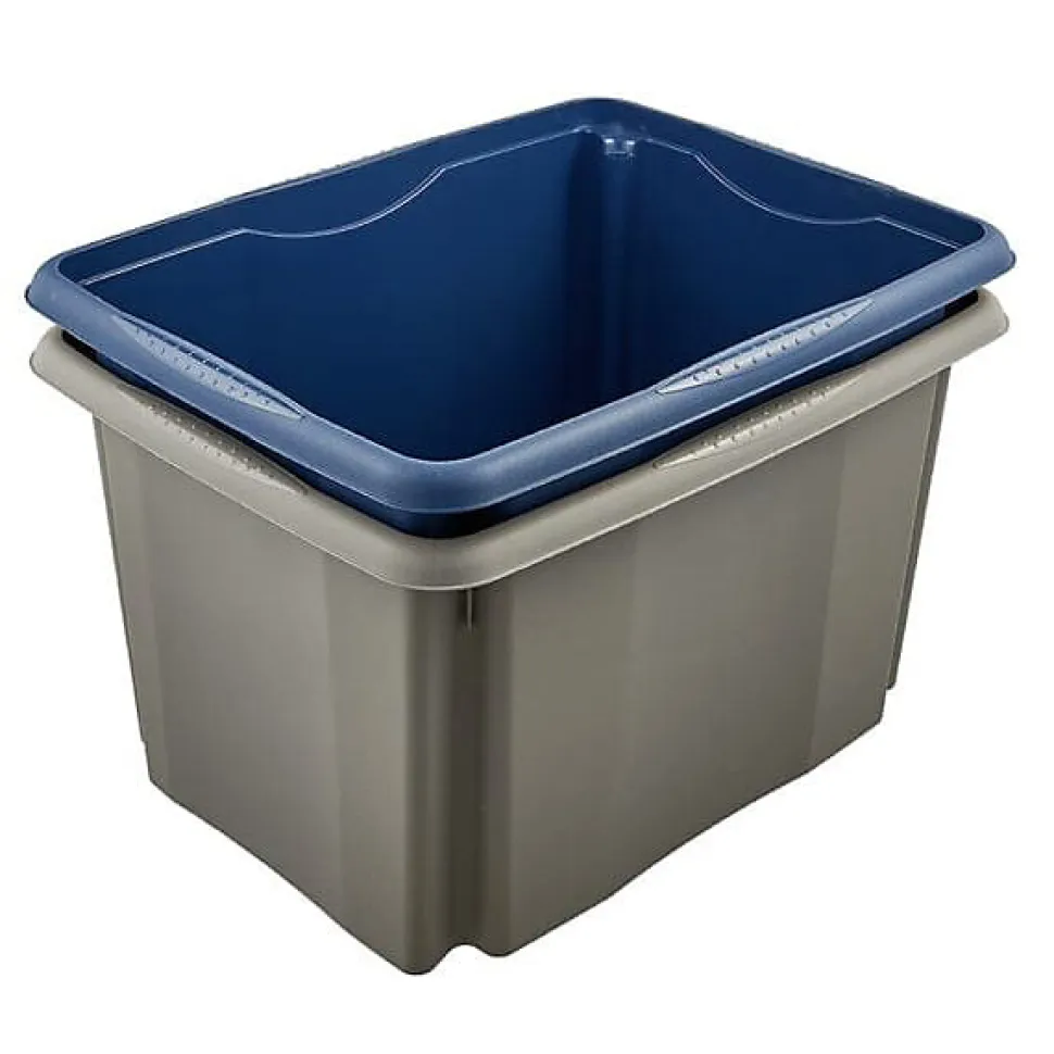 Bac de rangement gris en plastique recyclé 30 litres