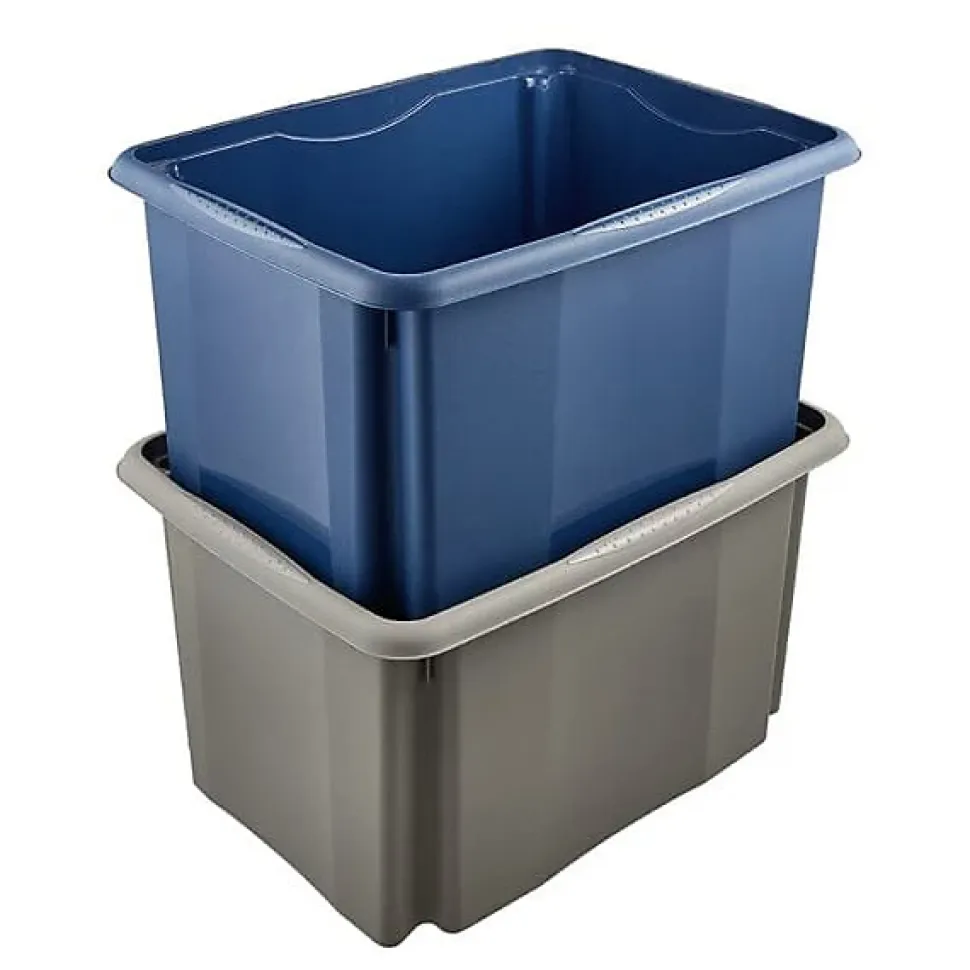 Bac de rangement gris en plastique recyclé 30 litres