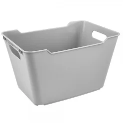 Bac de rangement élégant avec poignées 12 litres - Gris