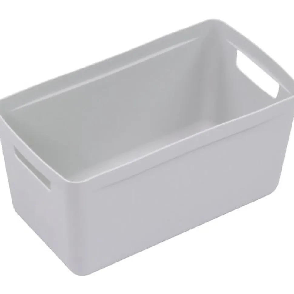 Bac de rangement élégant avec poignées 8 litres - Gris Clair