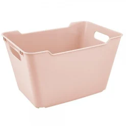 Bac de rangement élégant avec poignées 12 litres - Rose