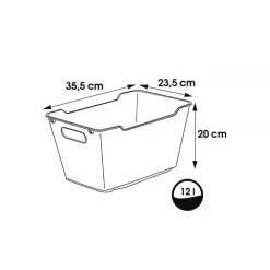Bac de rangement élégant avec poignées 12 litres - Rose