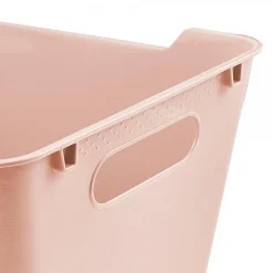 Bac de rangement élégant avec poignées 12 litres - Rose