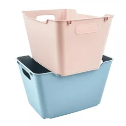 Bac de rangement élégant avec poignées 12 litres - Rose