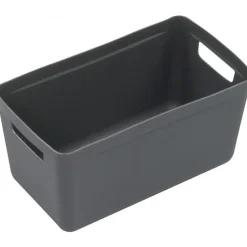 Bac de Rangement moderne avec poignées 5 litres - Gris Foncé