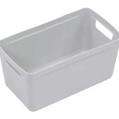 Bac de Rangement moderne avec poignées 5 litres - Gris Clair