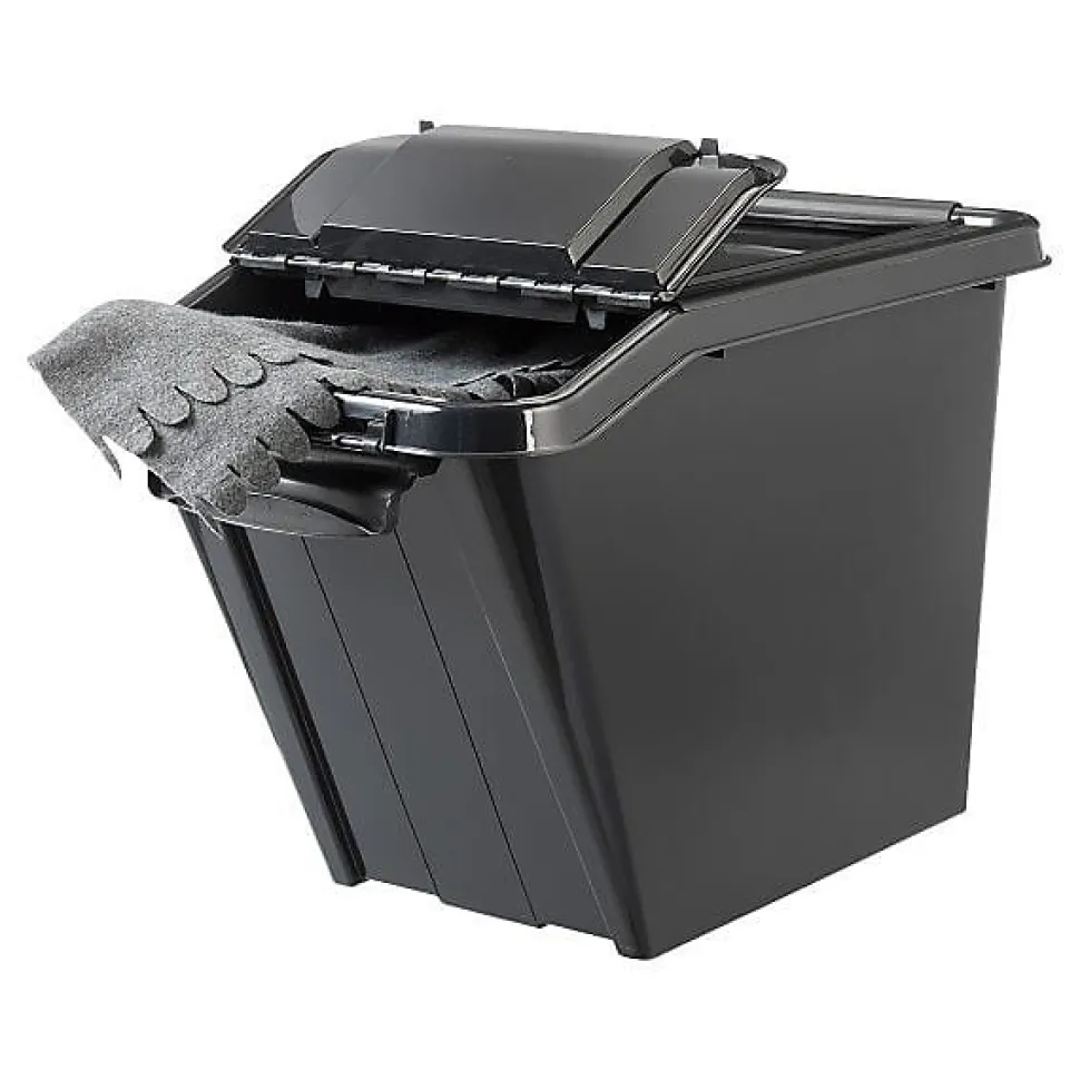 Bac de rangement noir 58 litres avec Couvercle Incliné