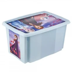Bac de rangement Reine des Neiges avec couvercle - 45 Litres