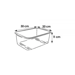 Bac de rangement solide Transparent 4,5 litres - Naturel