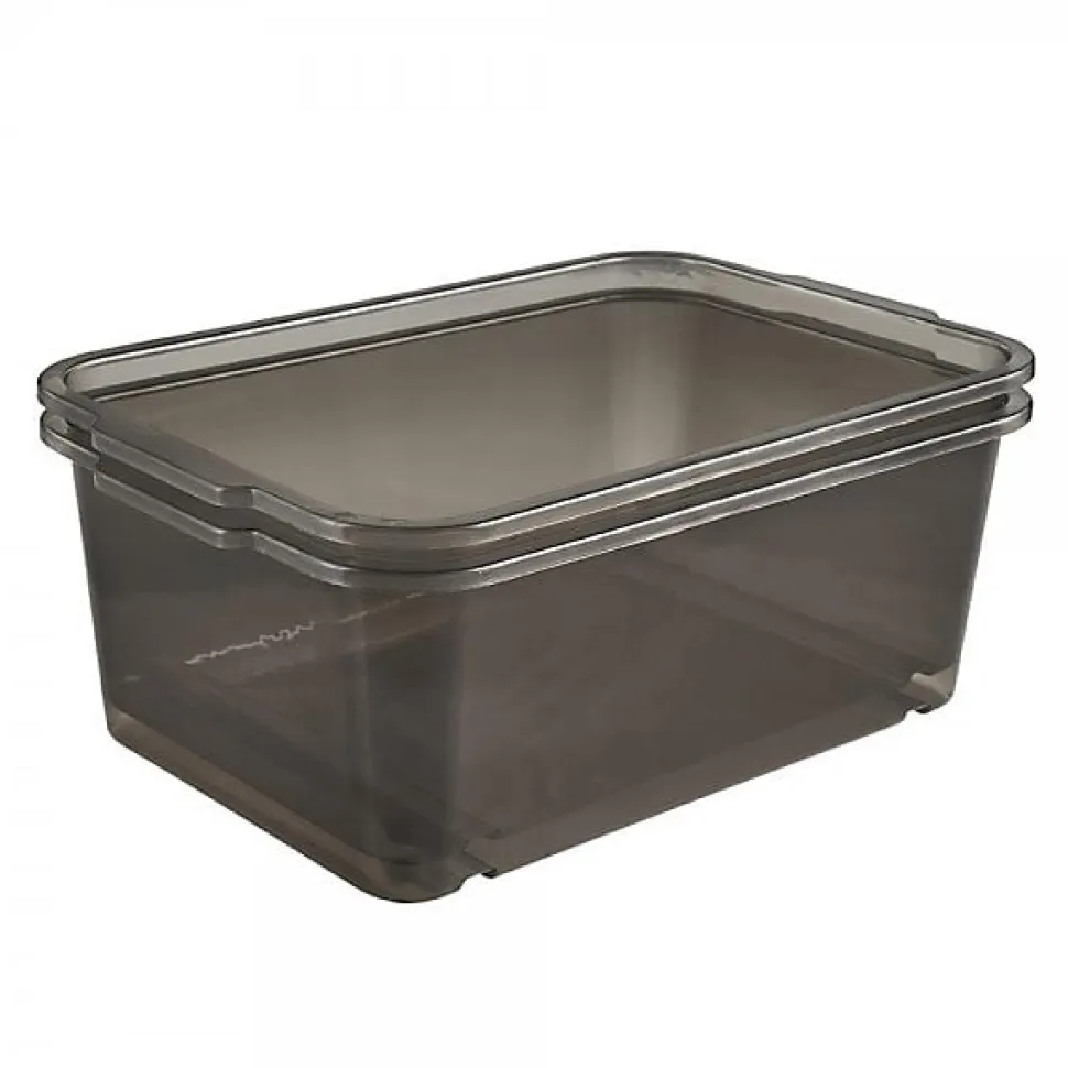 Bac de rangement solide Transparent 4,5 litres - Gris