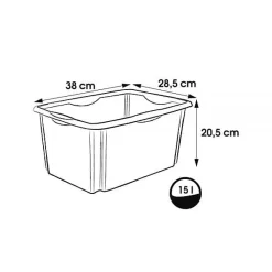 Bac de rangement transparent 15 litres emil Keeeper