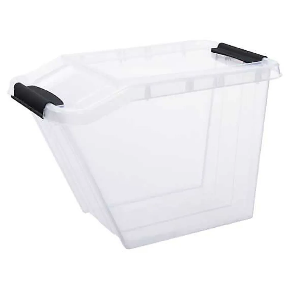 Bac de rangement transparent avec Couvercle Incliné 58 litres