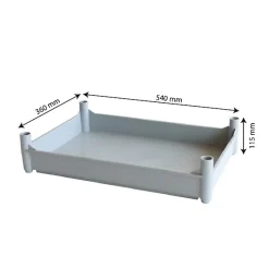 Bac empilable avec 4 pieds 540 x 360 x 120 mm - 10 L - gris
