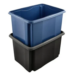Bac empilable en plastique recyclé 30 litres - Noir