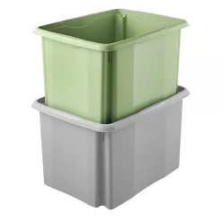 Bac empilable en plastique recyclé 30 litres - Gris