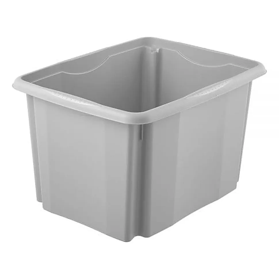 Bac empilable en plastique recyclé 30 litres - Gris