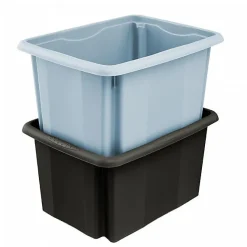 Bac empilable en Plastique Recyclé 15 litres - Noir