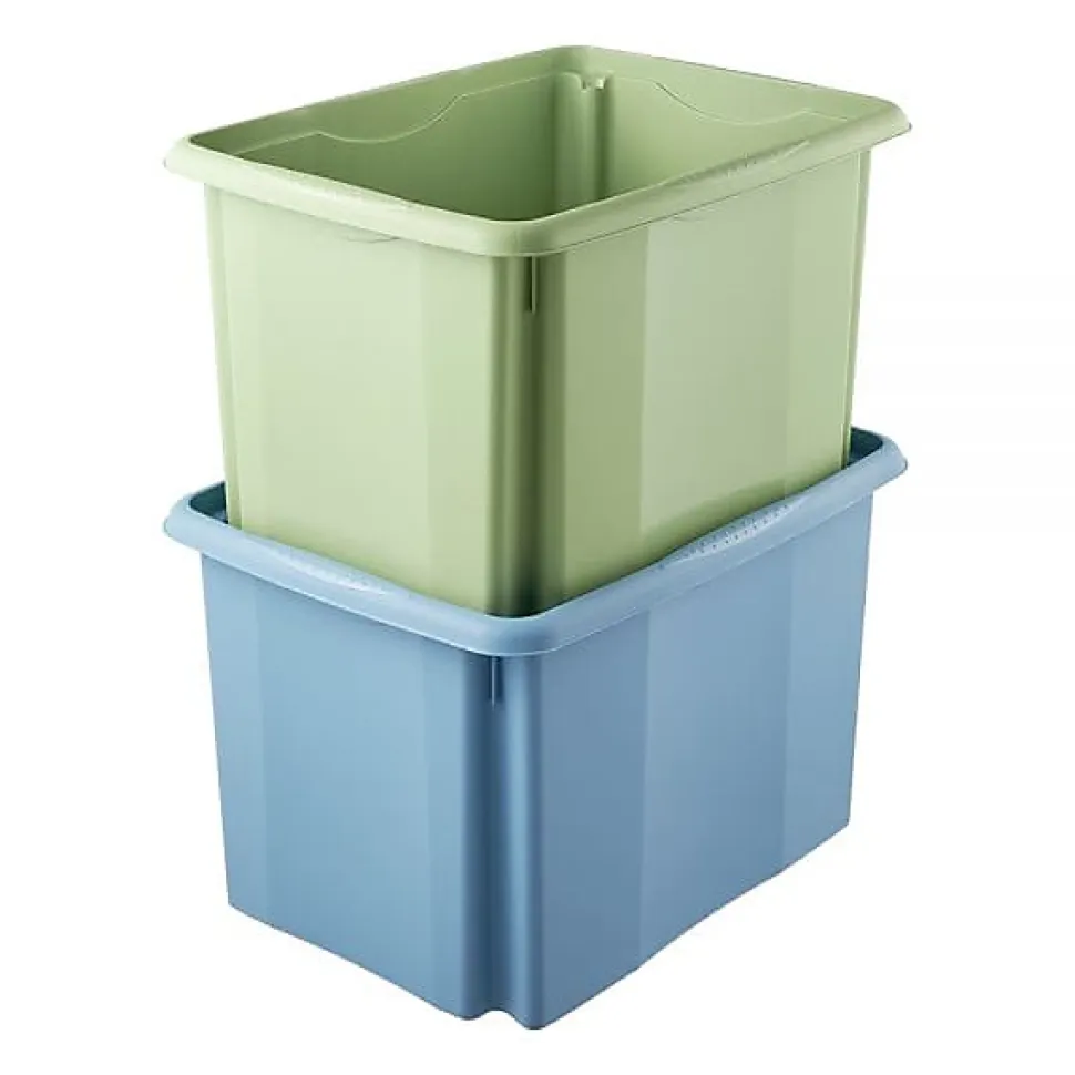 Bac empilable en plastique recyclé 30 litres - Bleu