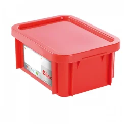 Bac HACCP 12 L rectangulaire + couvercle - rouge