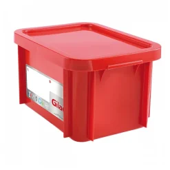 Bac HACCP 15 L rectangulaire + couvercle - rouge