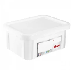 Bac HACCP 12 L rectangulaire + couvercle - blanc