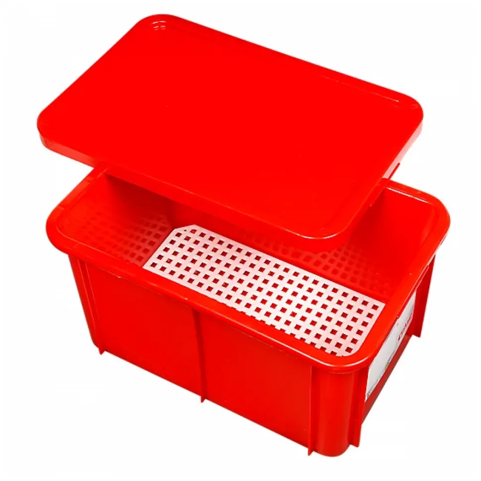 Bac HACCP 55 L rectangulaire + couvercle - rouge