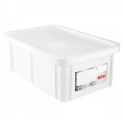 Bac HACCP 35 L rectangulaire + couvercle - blanc