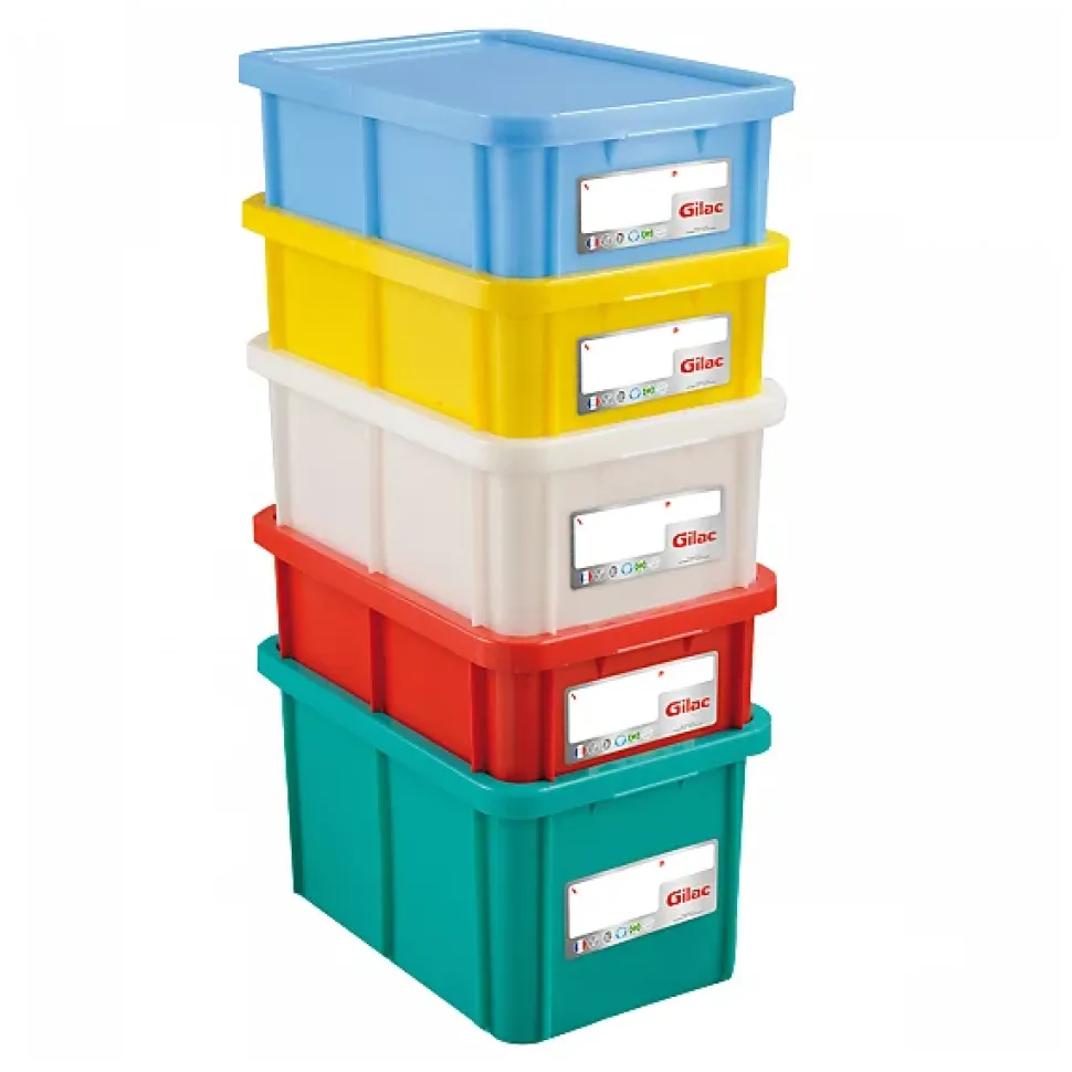 Bac HACCP 35 L rectangulaire + couvercle - blanc