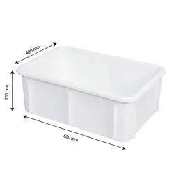 Bac Plastique Alimentaire 600x400x217 35 L gris