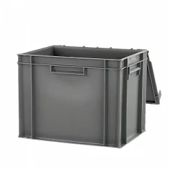 Bac plein 400 x 300 x 330 mm 30 L + couvercle solidaire - gris