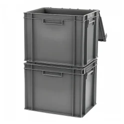 Bac plein 400 x 300 x 330 mm 30 L + couvercle solidaire - gris
