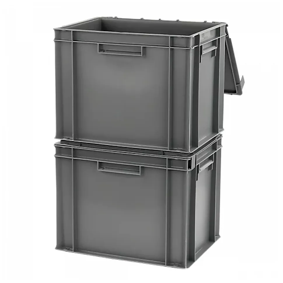 Bac plein 400 x 300 x 330 mm 30 L + couvercle solidaire - gris