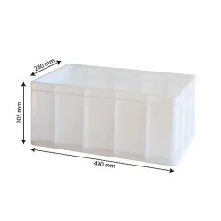 Bac renforcé empilable 490 x 280 x 205 mm - 20 L - blanc