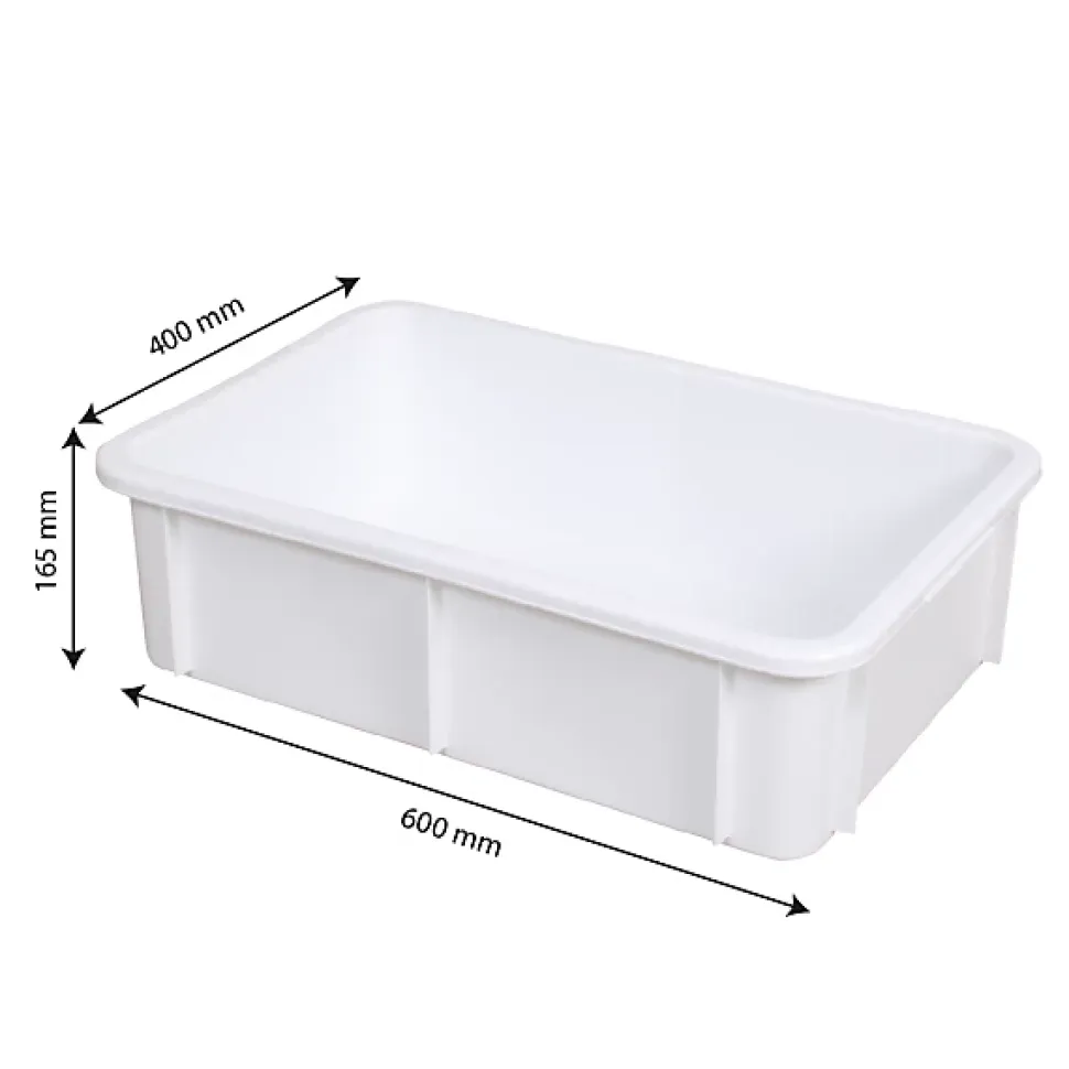 Bac renforcé rectangulaire 600x400x165 25 L blanc